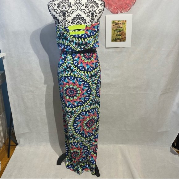 Xhilaration Long Neon Geo Strapless/Strapped Back - Picture 7 of 13